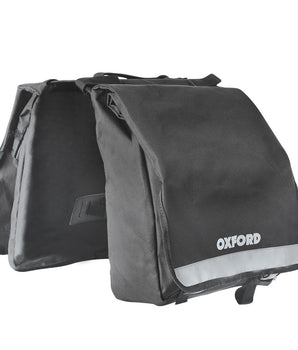 A photo of the Oxford C20 Double Pannier, showing the two sides that store all your goods while riding