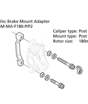 Shimano SM-MA-F180-PP Adapter 180mm Caliper: Post Frame/Fork Mount: Post