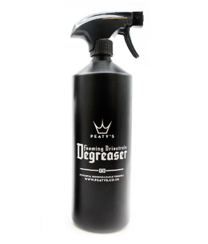 A photo of the Peaty's Foaming Drivetrain Degreaser, 1L, with the spray nozzle top