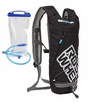 A photo of the Hydration Backpack with the 2L bladder separated from it.