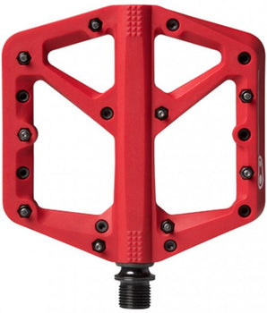 A photo of the red Stamp 1 Crank Brothers Large flat pedals