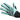 A photo of the teal full finger Defender gloves, with gel black triangles on the back, and a black and white Fox logo.