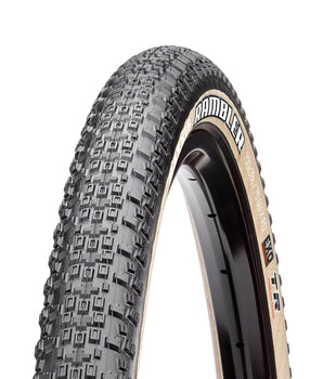 A photo of the Rambler Tyres, showing the tyre's details on the sidewall.