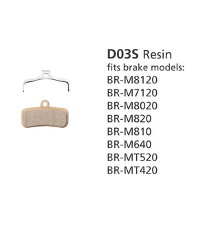 Shimano BP-D03S-RX Resin Disc Brake Pad & Spring