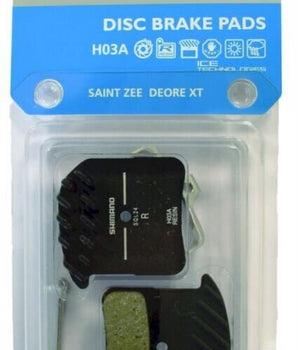 Shimano Deore XT SLX Saint Zee H03A Disc Brake Pads - Resin Pad W/Fin & Spring